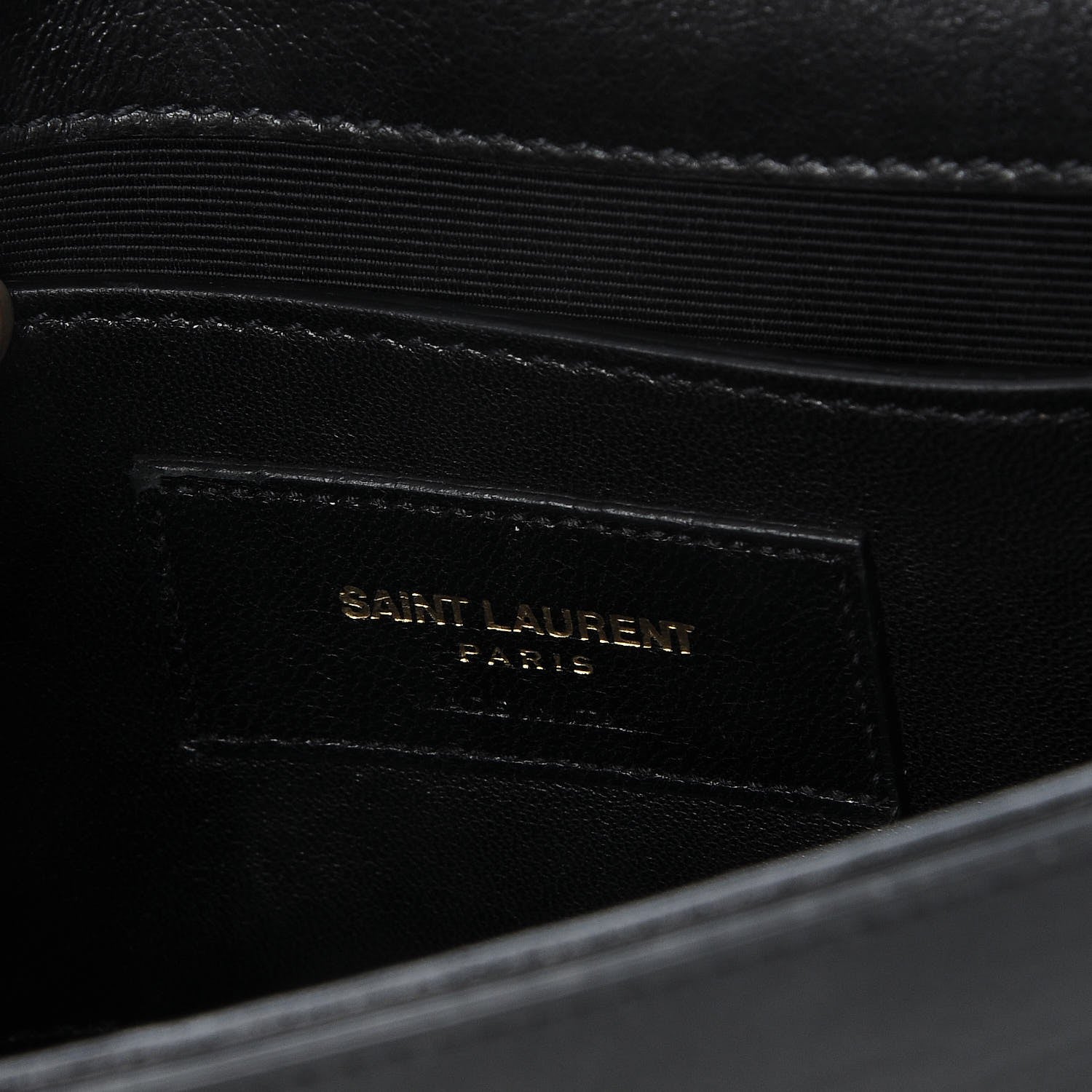 Saint Laurent Calfskin Crystal Studded Small Classic Monogram Kate Tassel Satchel Black 6 of 7