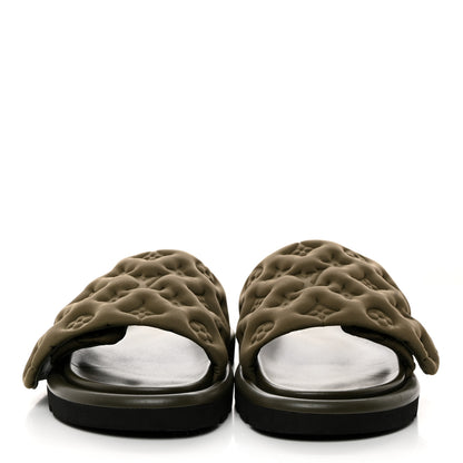 Louis Vuitton Technical Fabric Embossed Monogram Pool Pillow Comfort Mules 40 Khaki 2 of 10