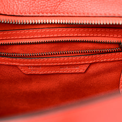 Celine Pebbled Calfskin Micro Luggage Vermillion 5 of 8