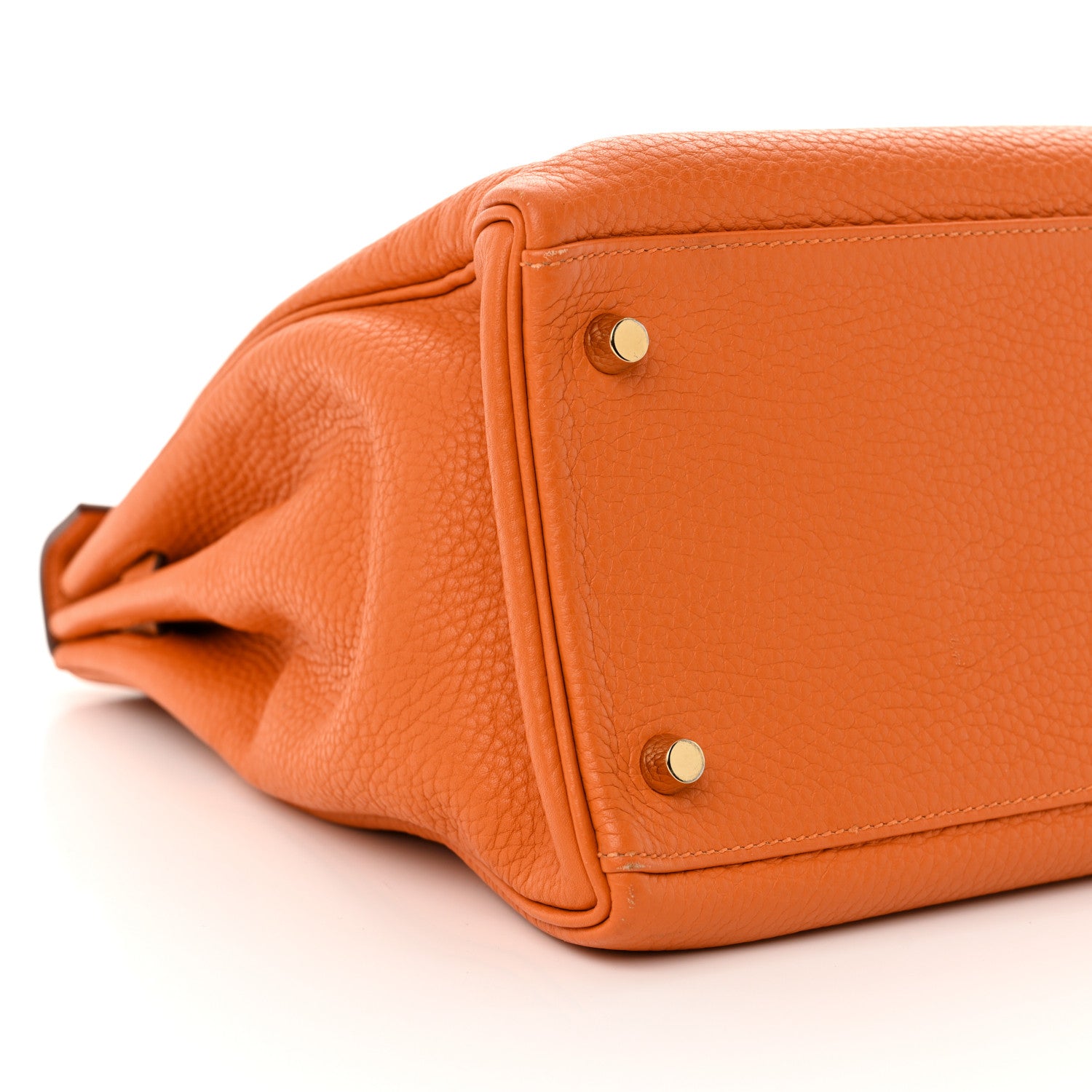 Hermes Taurillon Clemence Kelly Retourne 35 Orange 9 of 10