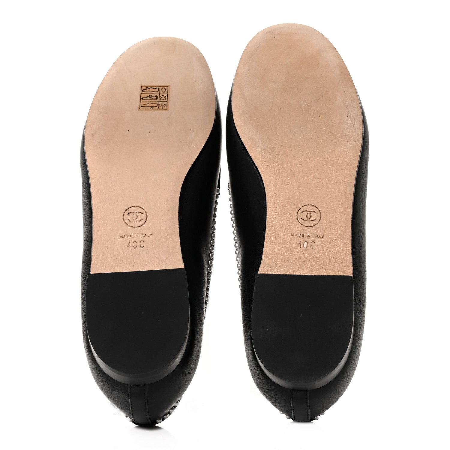 Chanel Calfskin Pearl CC Loafers 40 Black 5 of 9