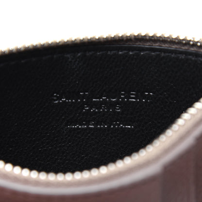 Saint Laurent Grained Calfskin 5 Fragments Zip Pouch Card Holder Taupe 8 of 11