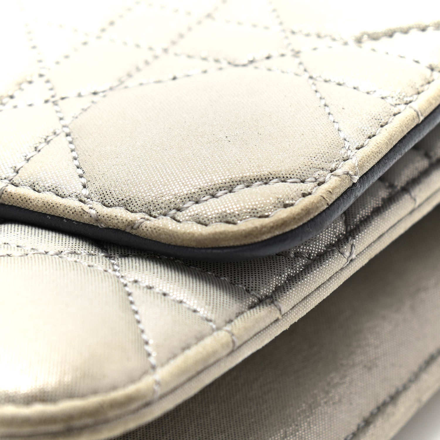 Christian Dior Metallic Calfskin Cannage Miss Dior Promenade Pouch Grey 10 of 10
