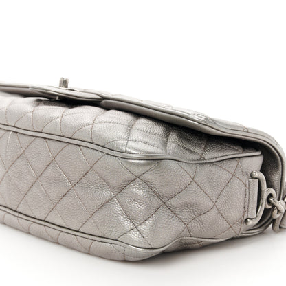 Chanel Metallic Calfskin Quilted Medium Casual Rock Flap Silver 10 of 10
