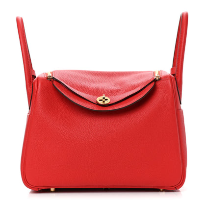 Hermes Taurillon Clemence Lindy 30 Rouge Tomate 1 of 9