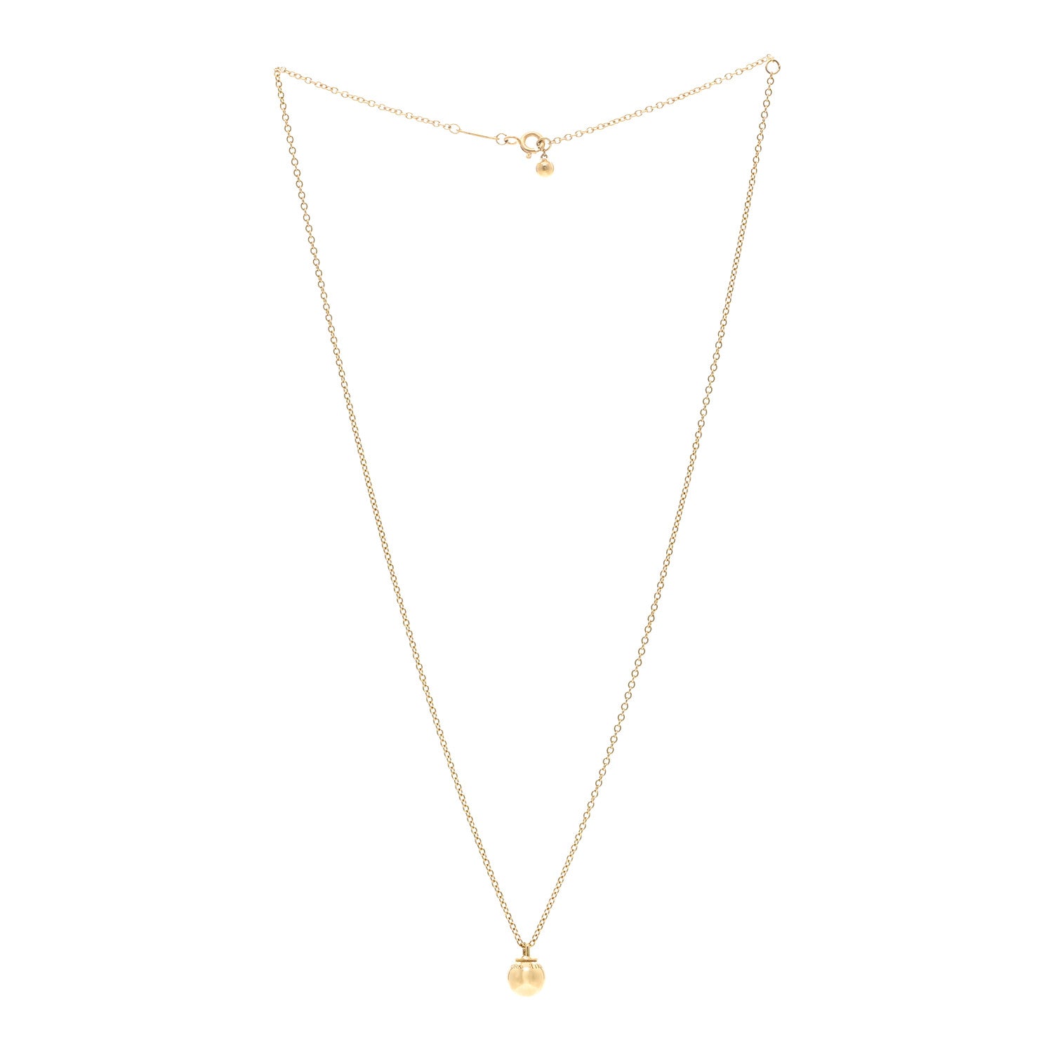 Tiffany 18K Yellow Gold 8mm HardWear Ball Pendant Necklace 3 of 5