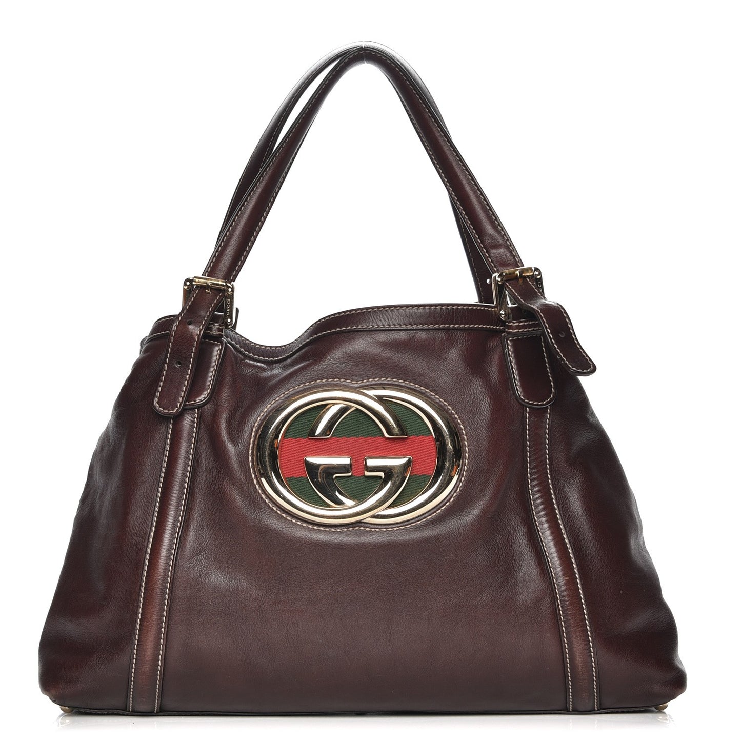 Calfskin Medium Britt Tote Dark Brown
