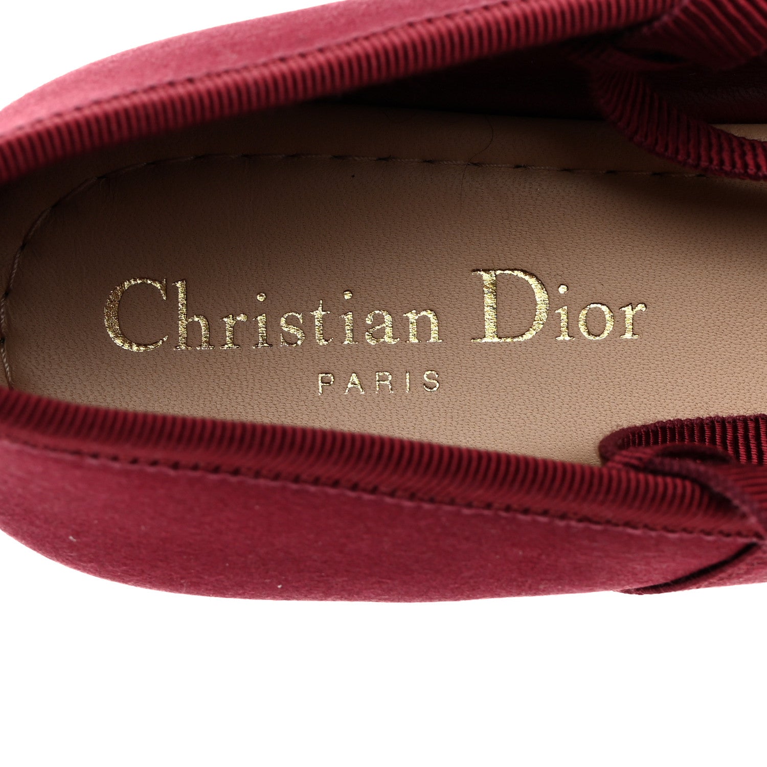Christian Dior Satin Grosgrain D-Joy Ballet Flats 38 Scarlet 6 of 9