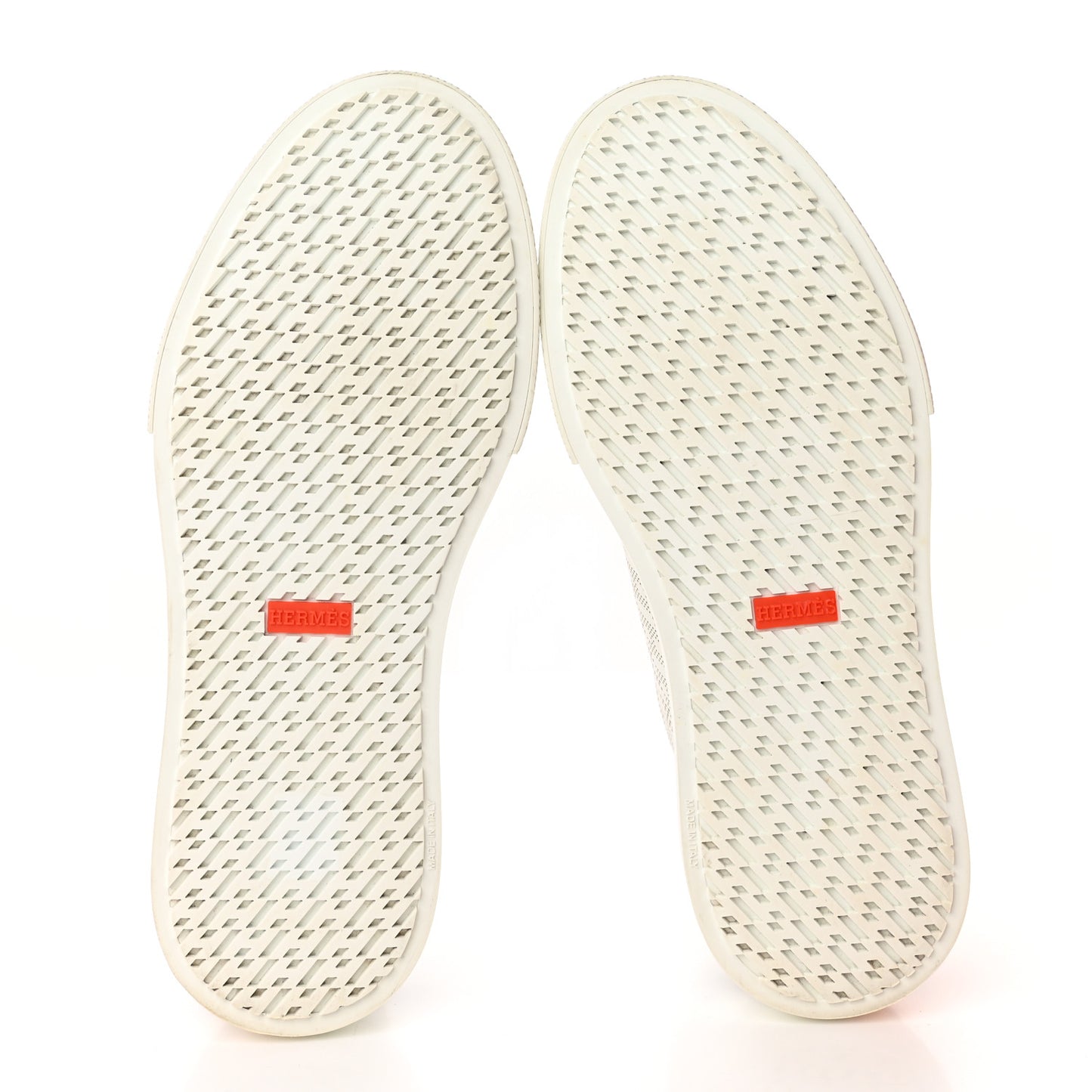 Perforated Calfskin Mens Clap High Top Sneakers 40 White