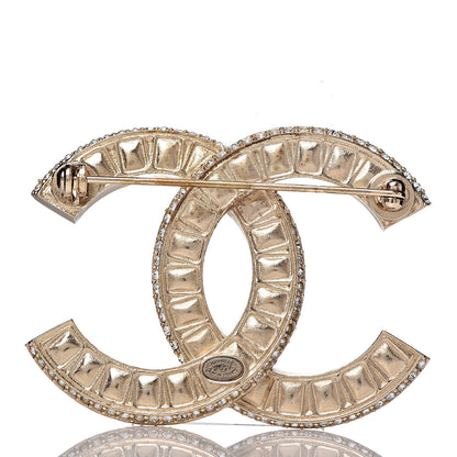 Chanel Baguette Crystal CC Brooch Gold 3 of 4