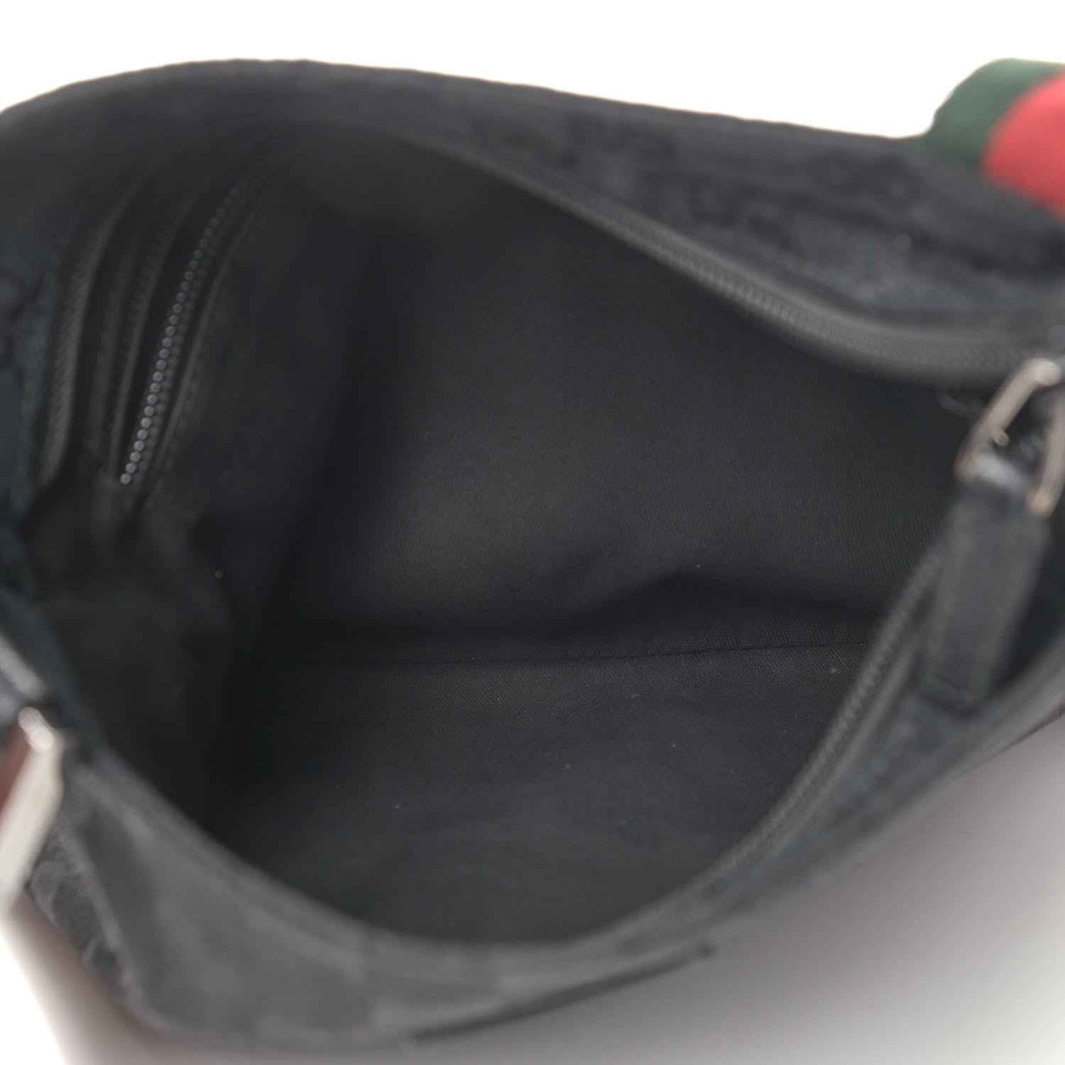 Gucci Monogram Web Small Flat Messenger Bag Black 4 of 4
