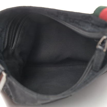 Gucci Monogram Web Small Flat Messenger Bag Black 4 of 4