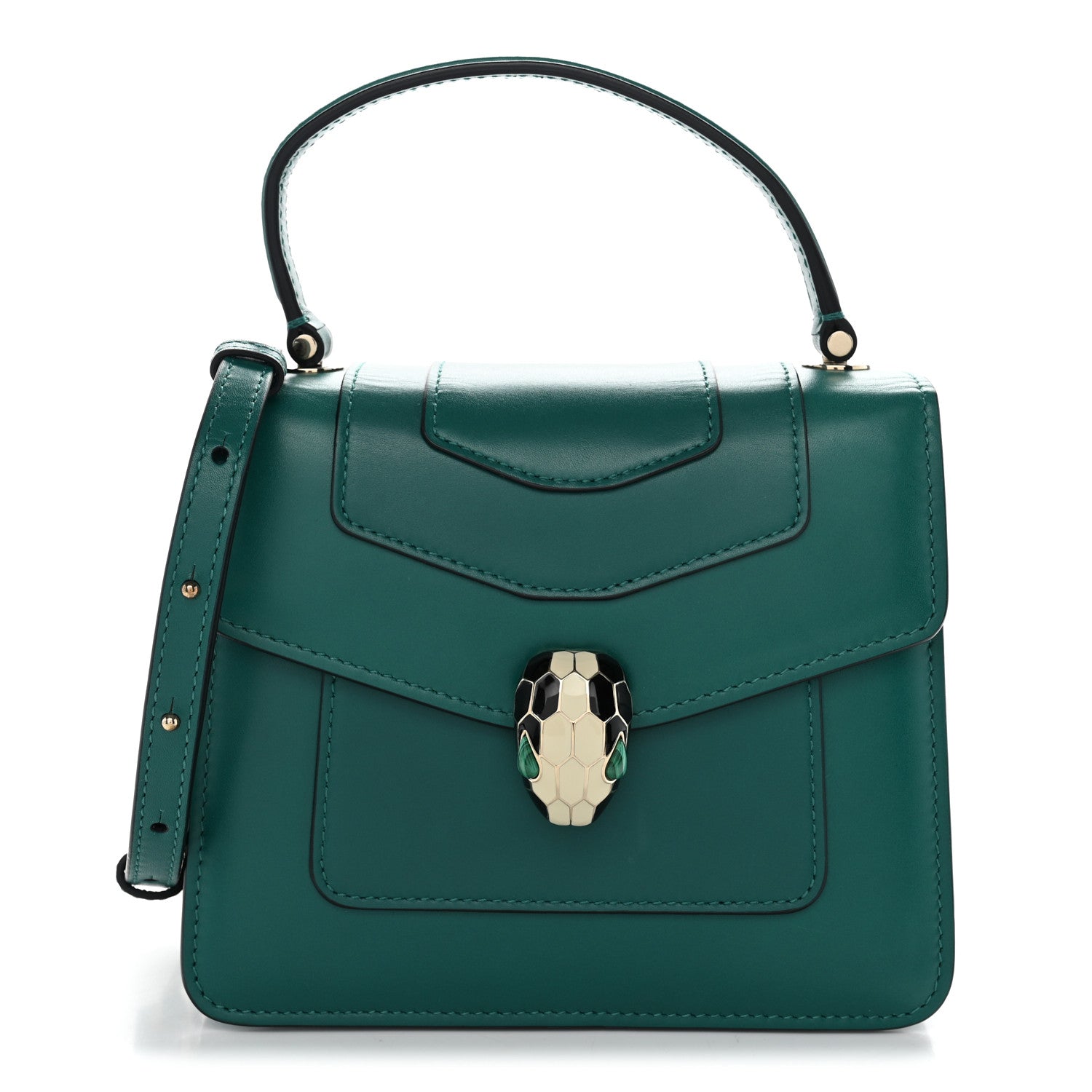 Bulgari Calfskin Serpenti Forever Top Handle Emerald Green 1 of 10