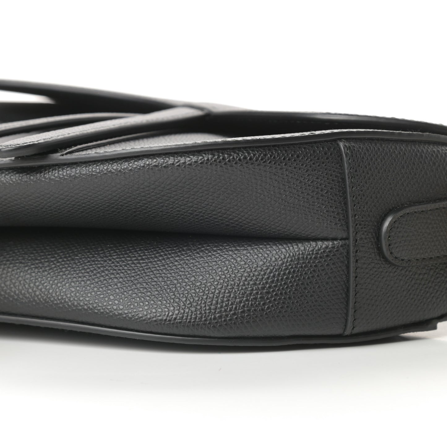 Grained Calfskin Saddle Bag Black