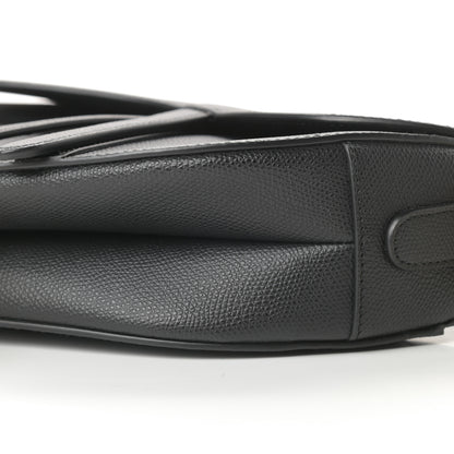 Christian Dior Grained Calfskin Saddle Bag Black 10 of 11