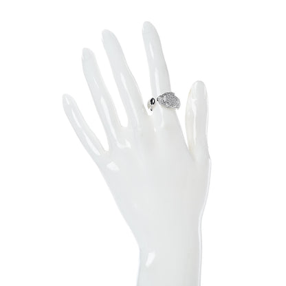 Cartier 18K White Gold Diamond Black Onyx Emerald Panthere De Cartier Ring 54 7 2 of 7