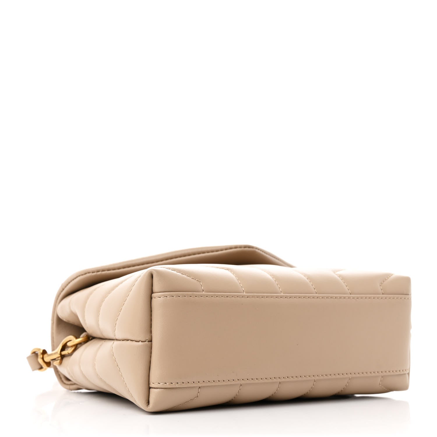 Saint Laurent Calfskin Y Quilted Monogram Toy Loulou Crossbody Bag Dark Beige 4 of 12