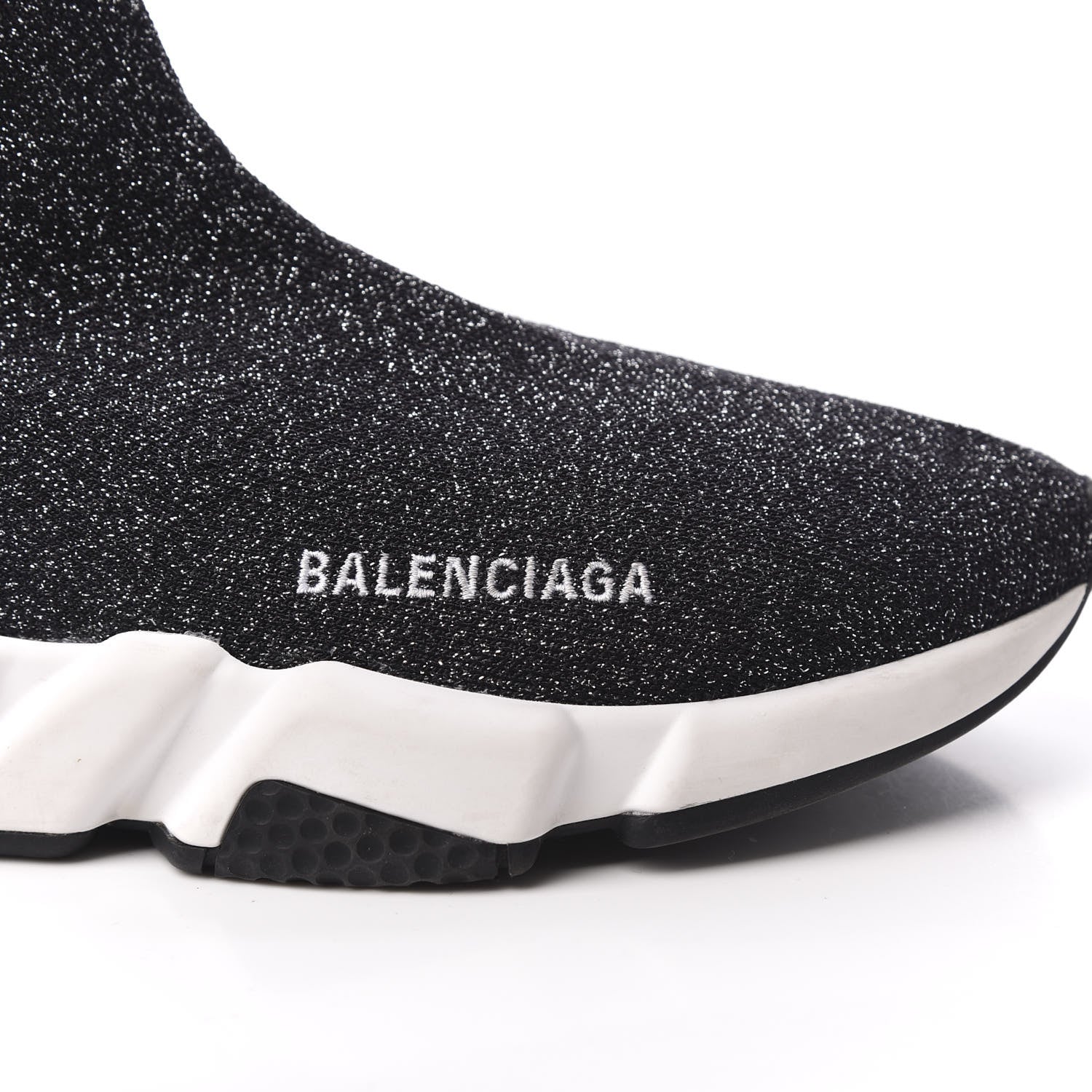 Balenciaga Knit Metal Womens Speed Sneakers 38 Black Gold 6 of 8