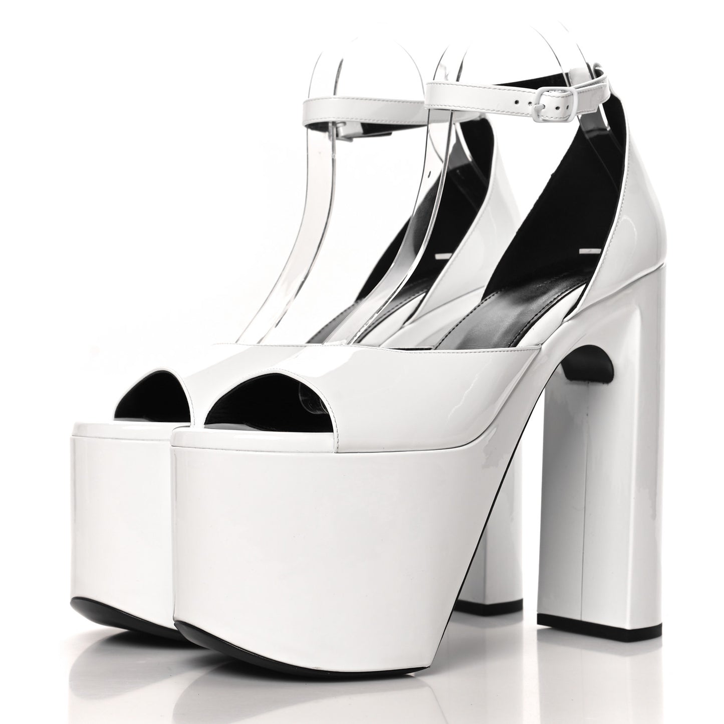Patent Camden 160mm Platform Pumps 39 White