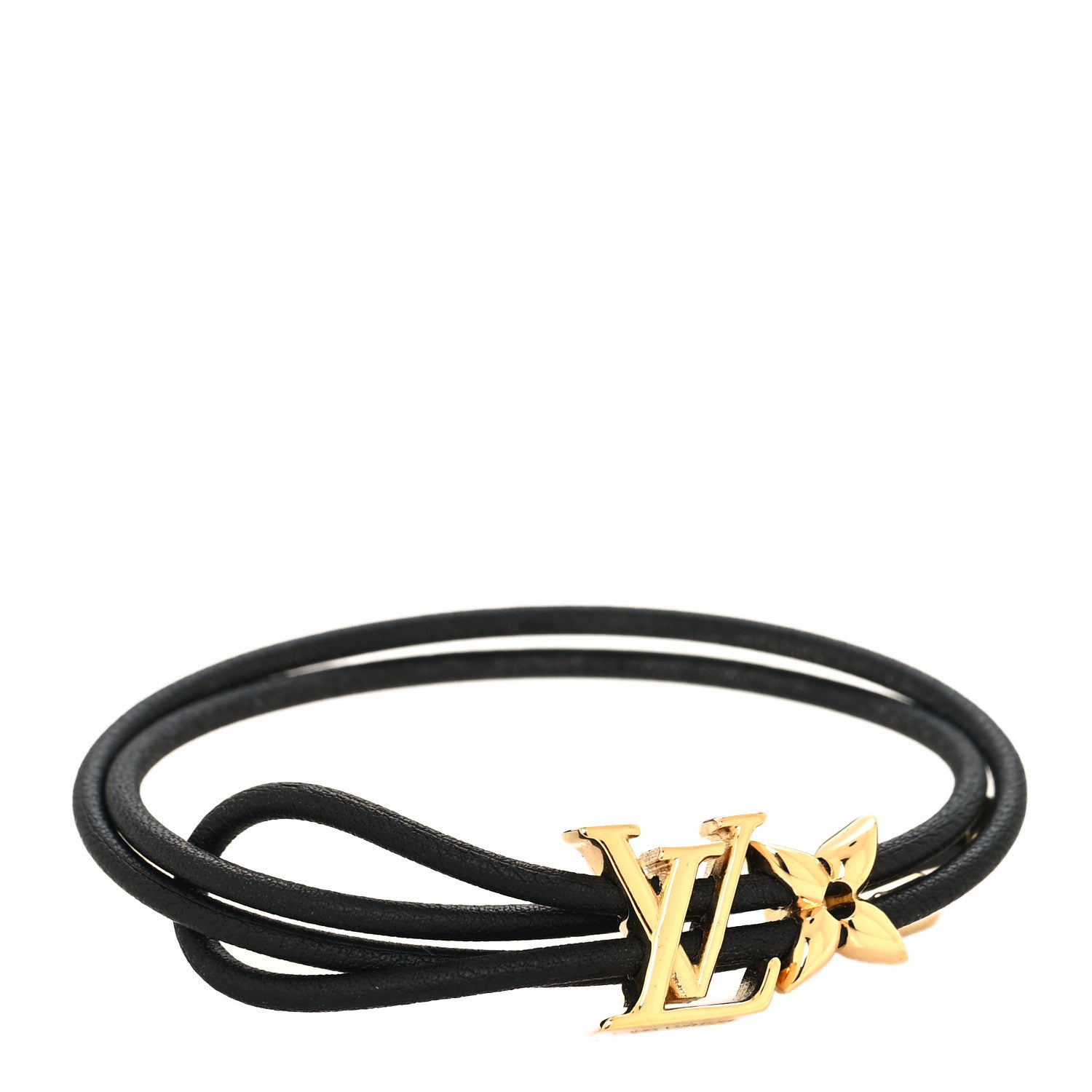 Louis Vuitton Calfskin LV Bloom Bracelet Black 1 of 6