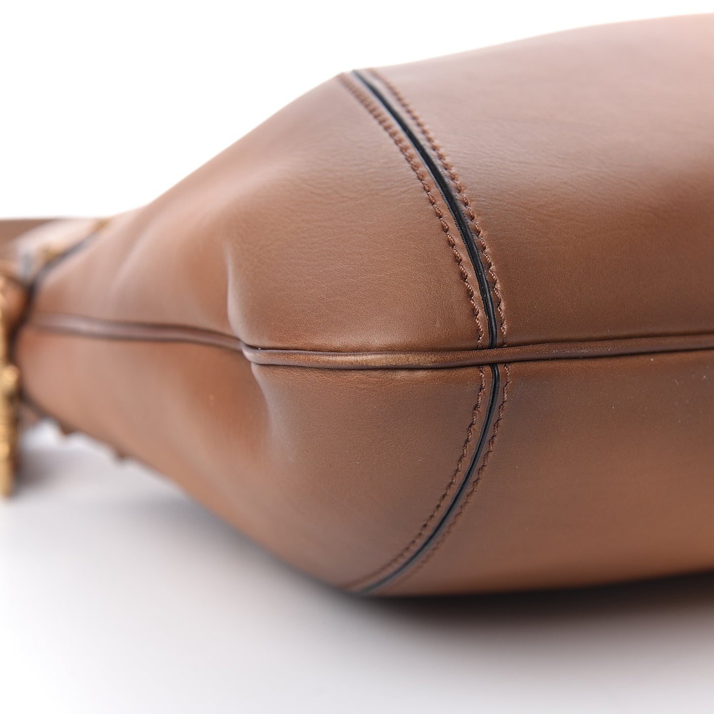 Buffed Calfskin Medium Twinkle Studs Hobo Camel