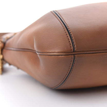 Valentino Garavani Buffed Calfskin Medium Twinkle Studs Hobo Camel 8 of 12