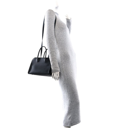 The Row Grained Calfskin Soft Margaux 10 Bag Black 2 of 9