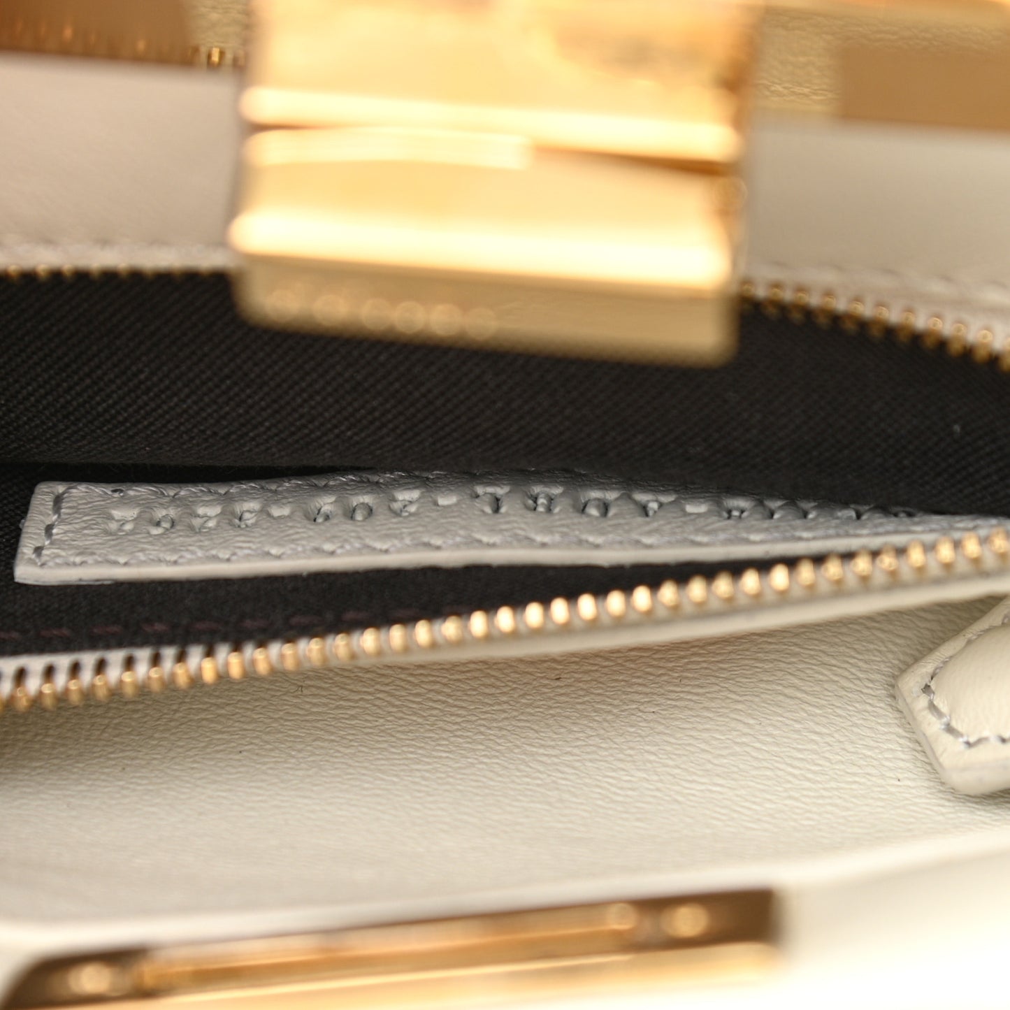 Shiny Nappa Small Peekaboo Click Bag White