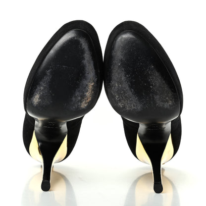 Louis Vuitton Suede Oh Really Peep Toe Pumps 37 Black 6 of 9