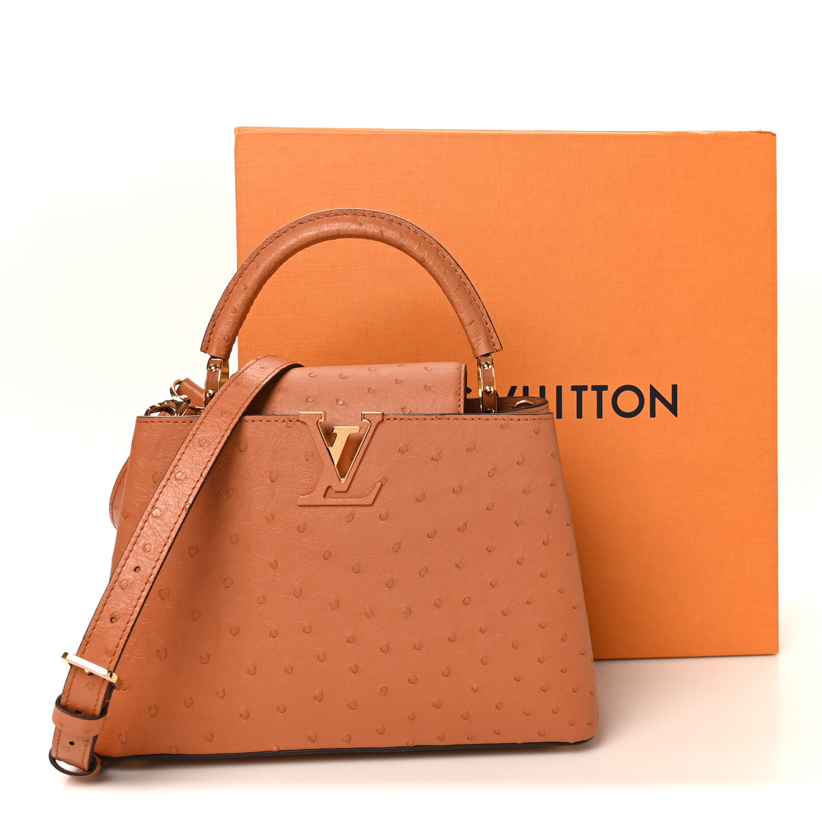 Louis Vuitton Ostrich Capucines BB Cognac 10 of 10