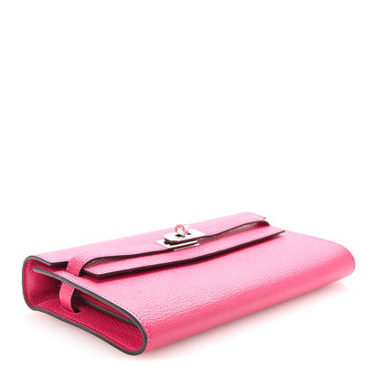 Hermes Chevre Mysore Kelly Wallet To Go Rose Mexico 3 of 8