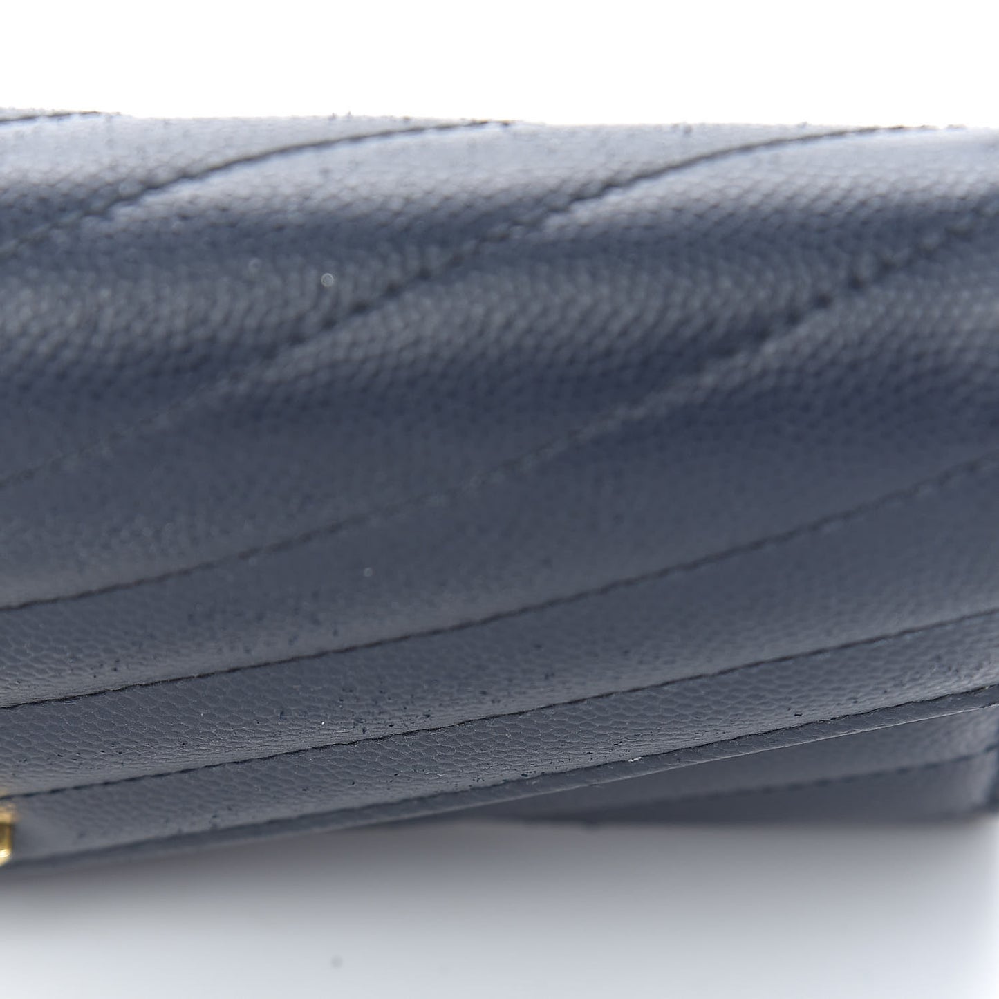 Grain De Poudre Matelasse Chevron Monogram Flap Wallet Deep Marine