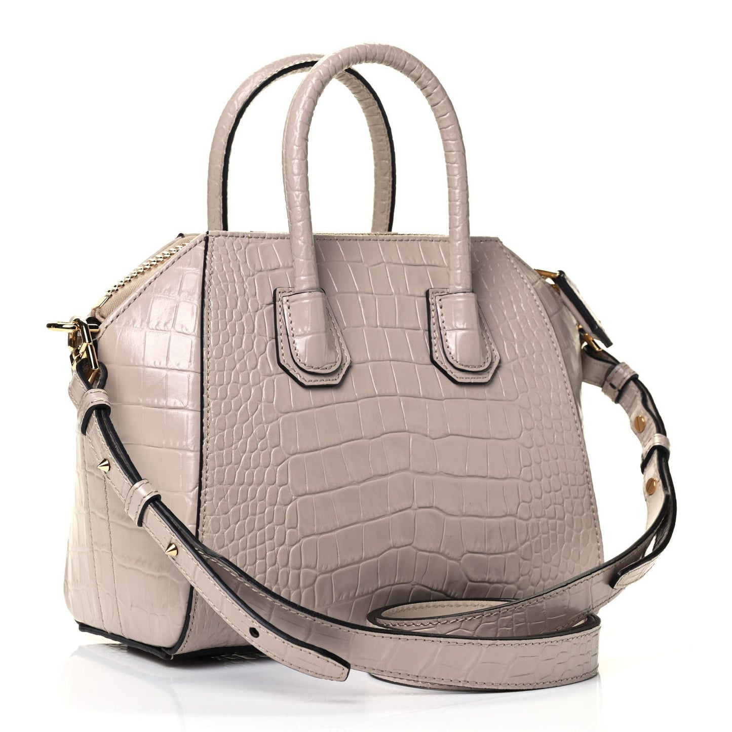 Calfskin Crocodile Embossed Mini Antigona Dune