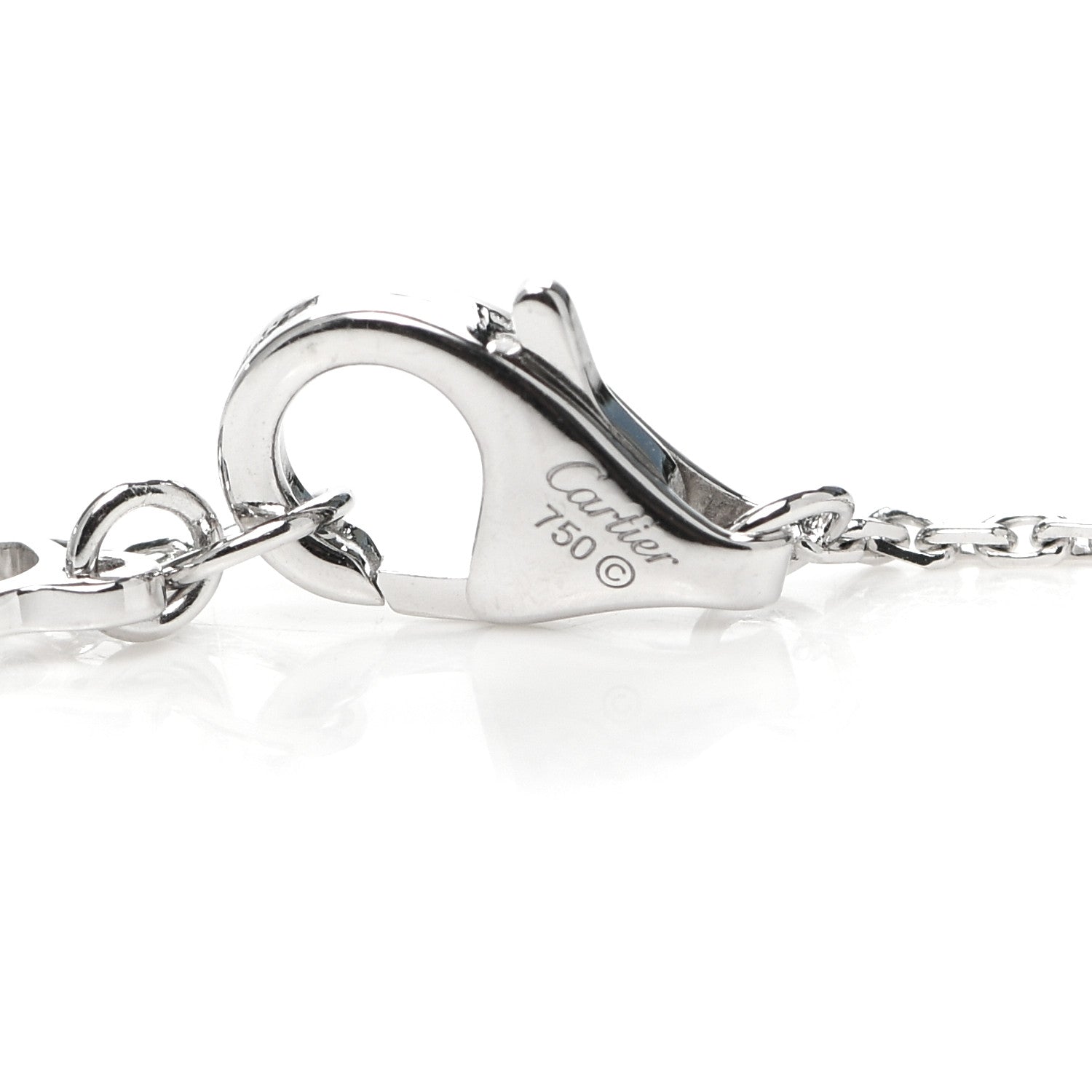 Cartier 18K White Gold Diamond Symbols Cross Pendant Necklace 4 of 7