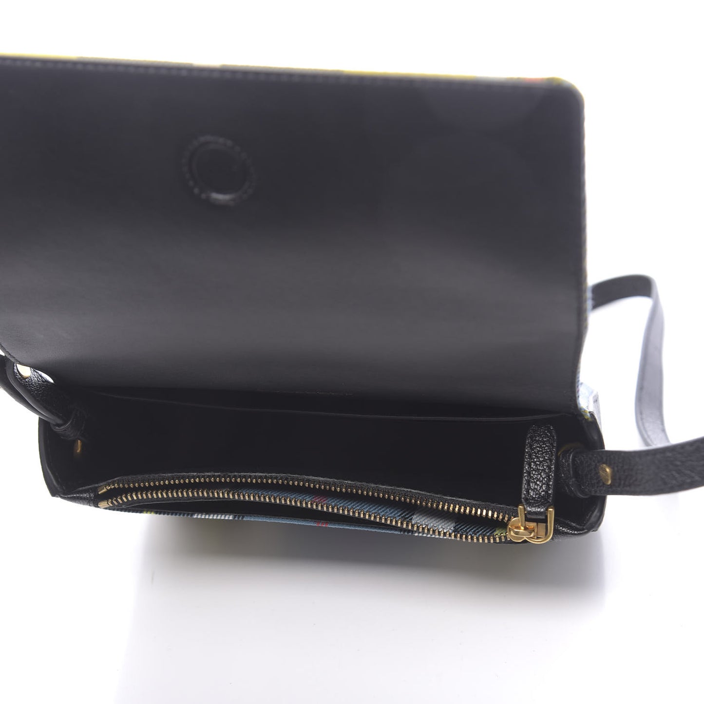 Canvas Tartan Mix Hampshire Wallet on Chain Yellow Multicolor