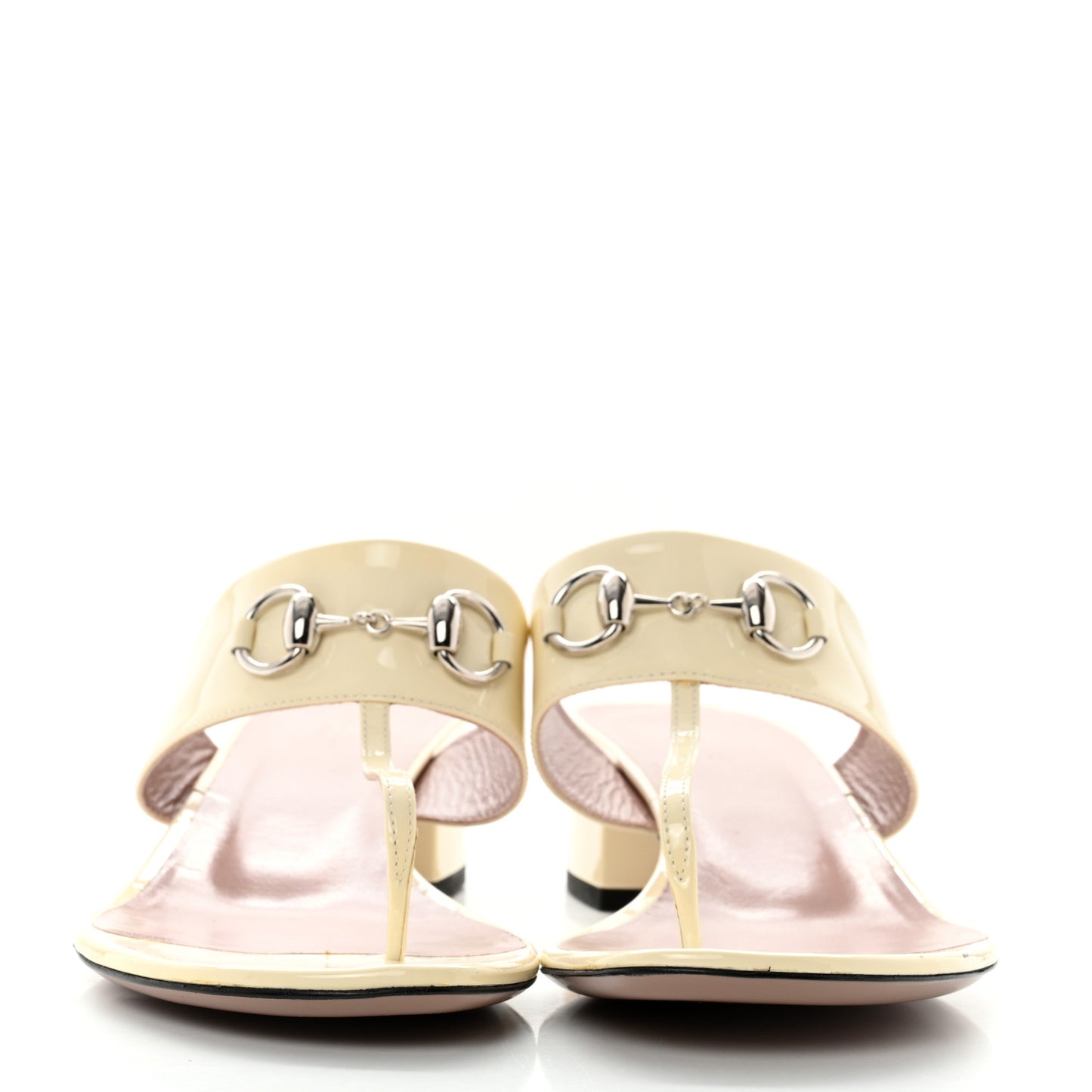 Vernice Crystal Horsebit Thong Sandals 40.5 Off White