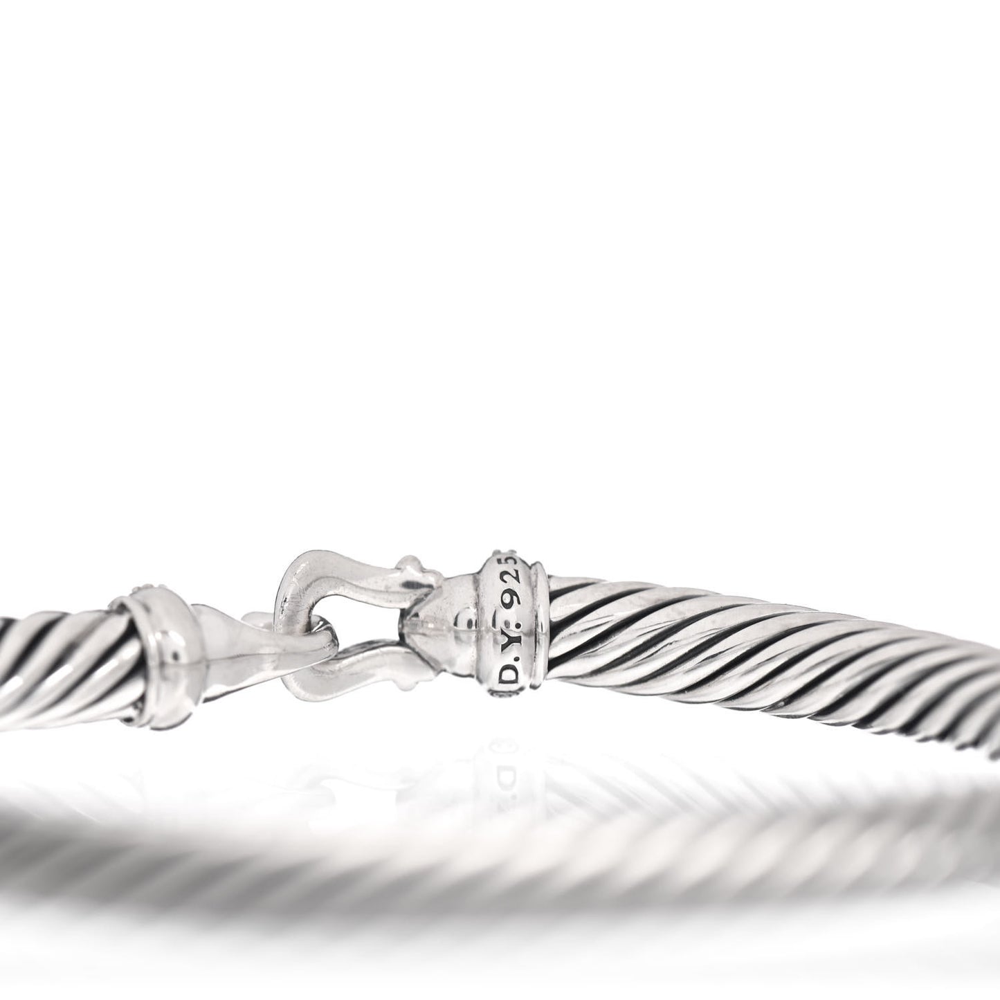 Sterling Silver Diamond 5mm Cable Buckle Bracelet