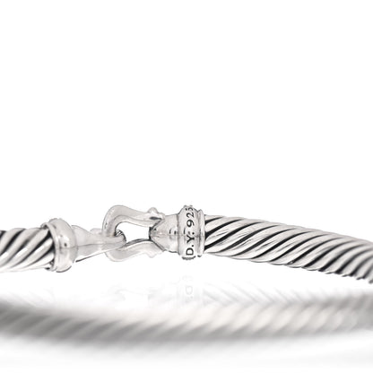 David Yurman Sterling Silver Diamond 5mm Cable Buckle Bracelet 4 of 4