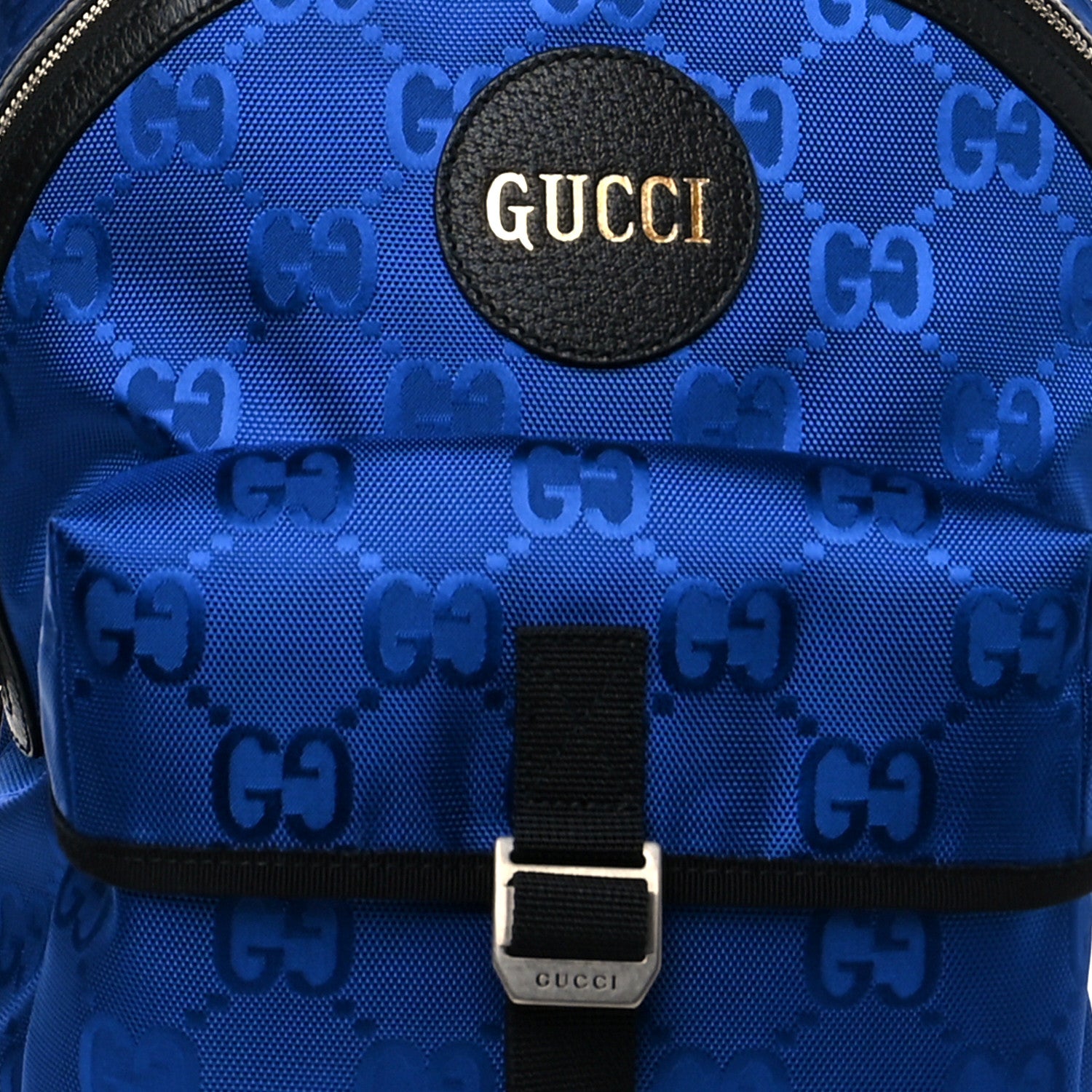 Gucci Econyl Nylon Monogram Off The Grid Backpack Guilted Blue Black 8 of 10