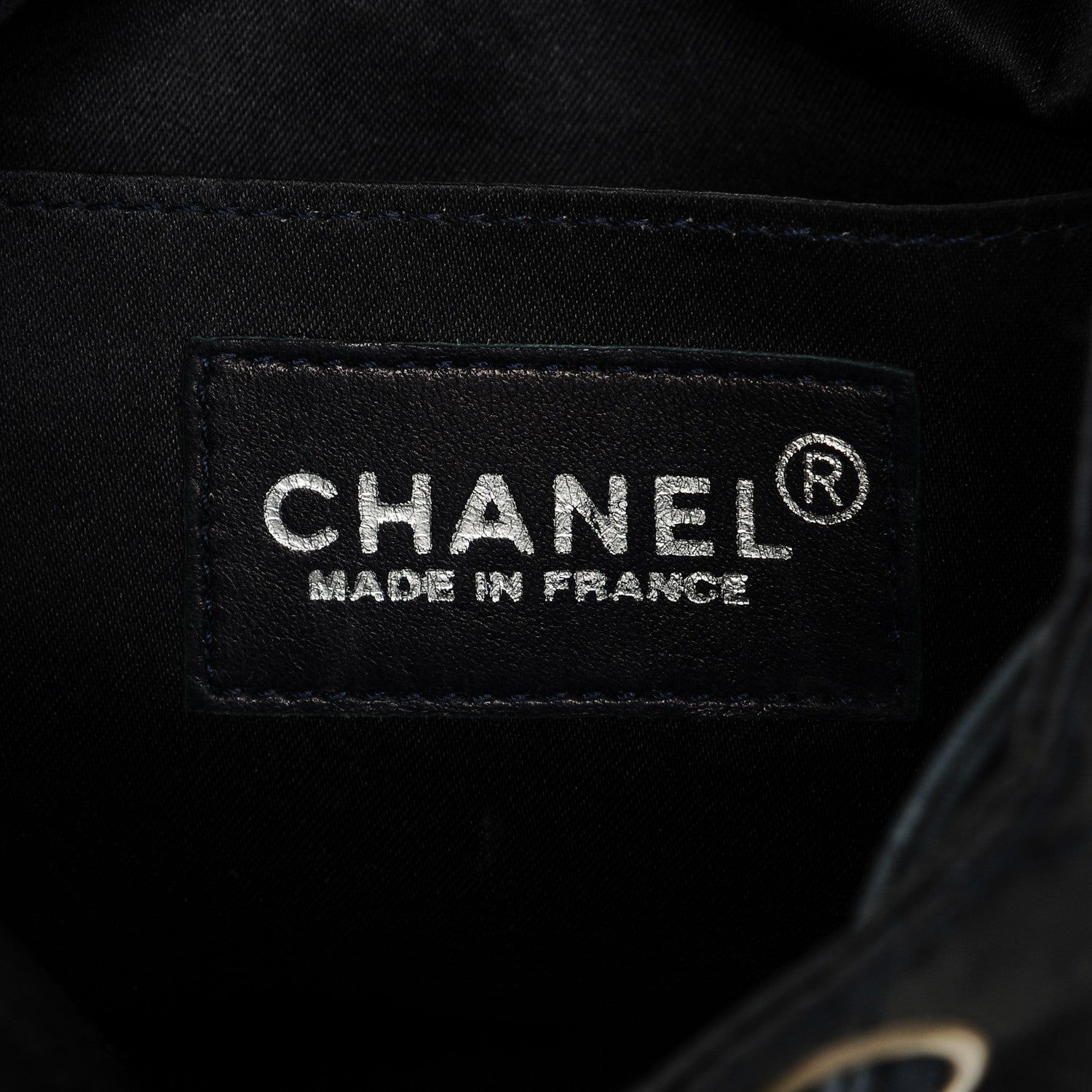 Chanel Satin Suede Quilted Drawstring Backpack Navy 6 of 7
