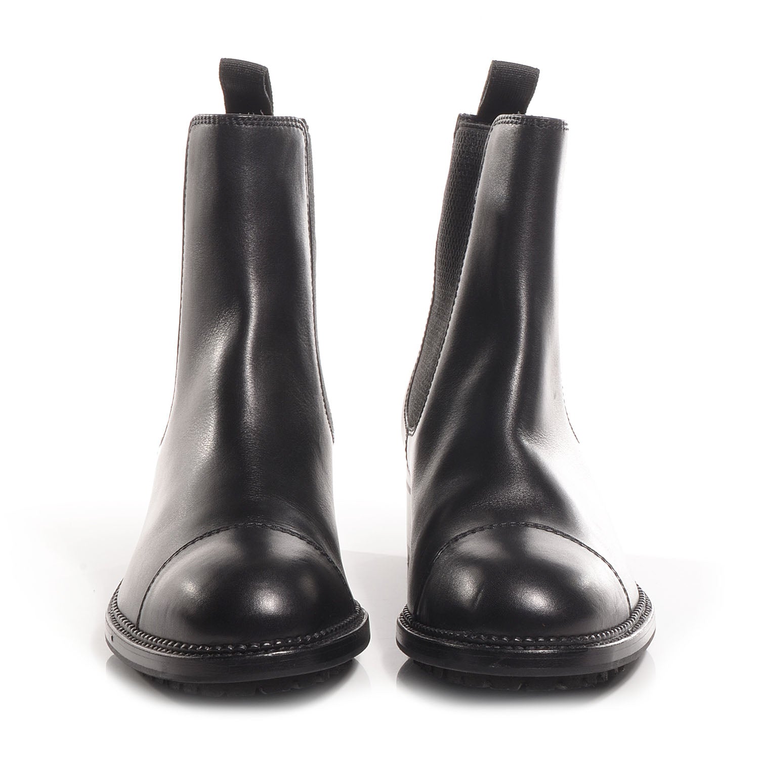 Chanel Leather Elastic Ankle Boots 37.5 Black 2 of 6