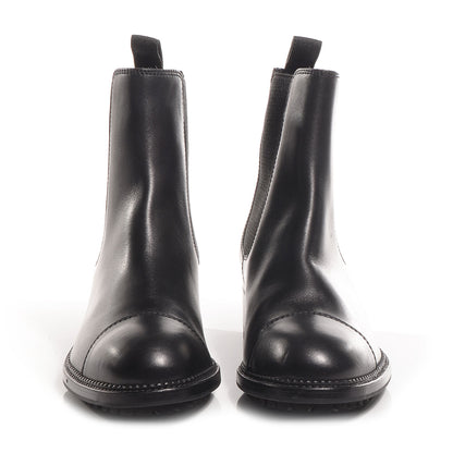 Chanel Leather Elastic Ankle Boots 37.5 Black 2 of 6