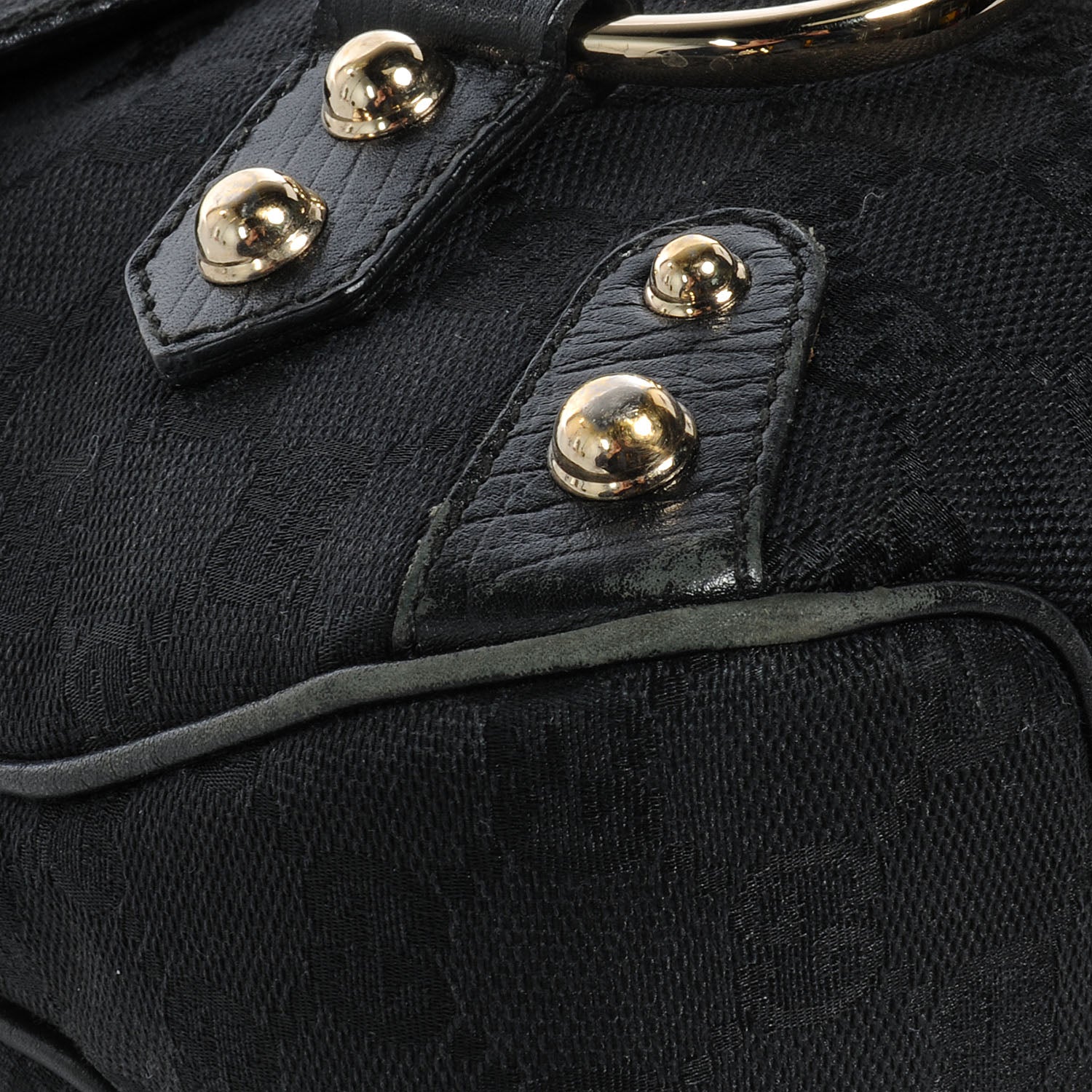 Gucci Monogram Horsebit Web Flap Bag Black 5 of 9