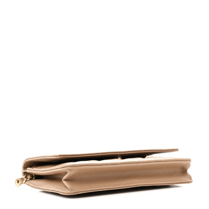 Chanel Caviar Quilted Wallet on Chain WOC Dark Beige 4 of 12