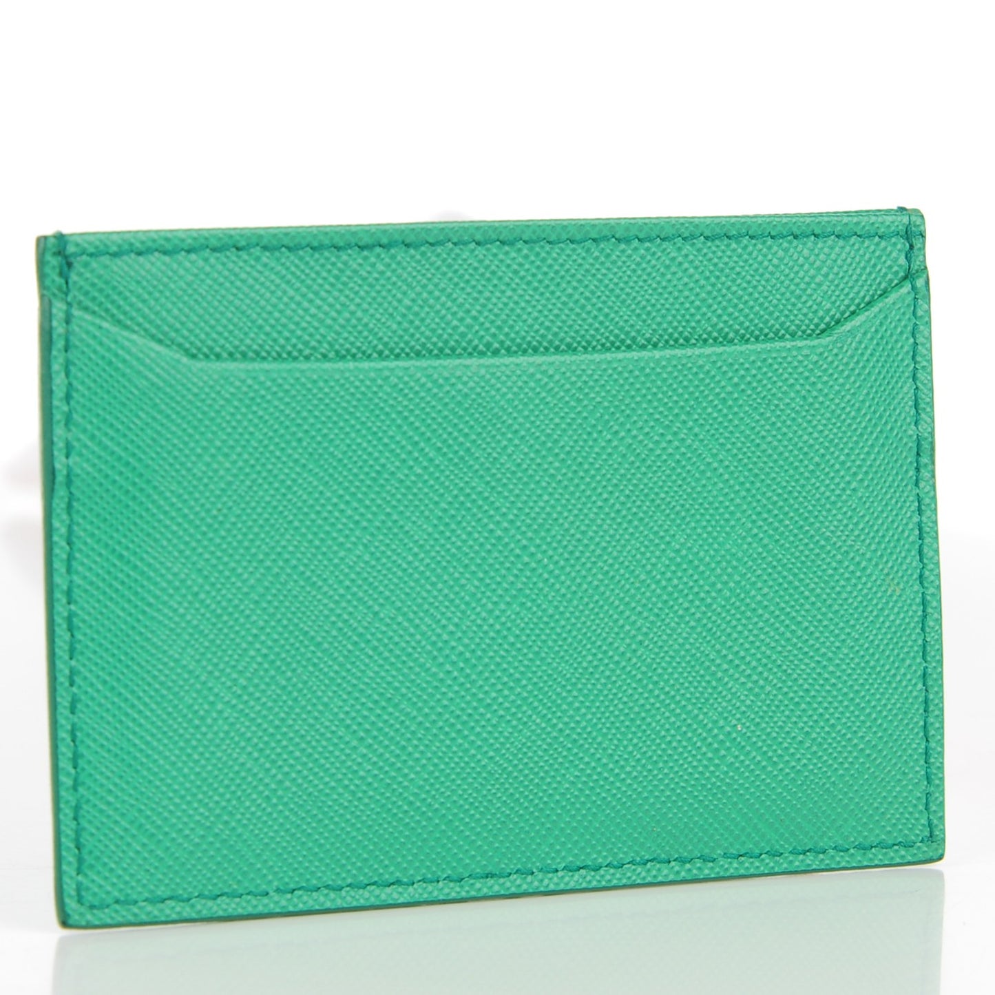 Saffiano Oro Card Case Acquamarina