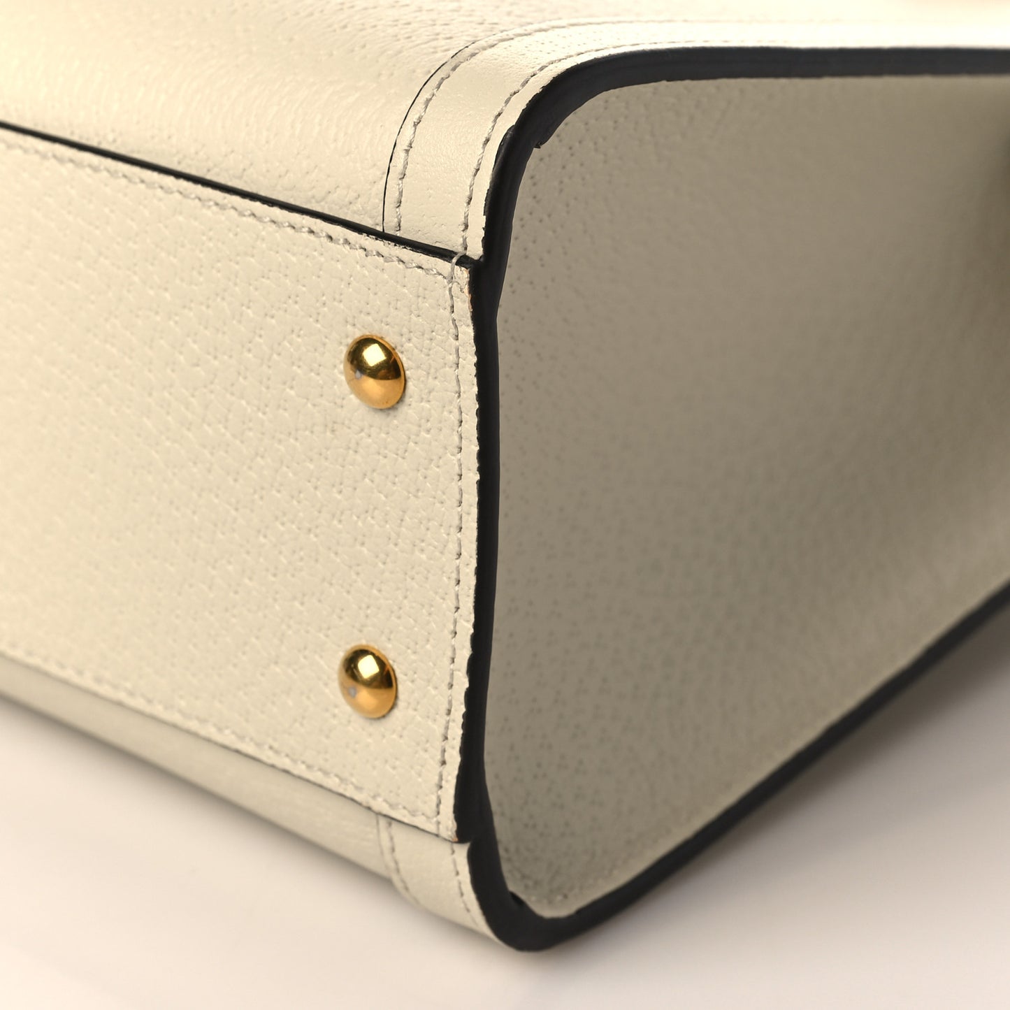 Textured Dollar Calfskin Web Small Diana Tote Bag Mystic White