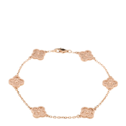 Van Cleef & Arpels 18K Rose Gold 6 Motifs Sweet Alhambra Bracelet 1 of 6