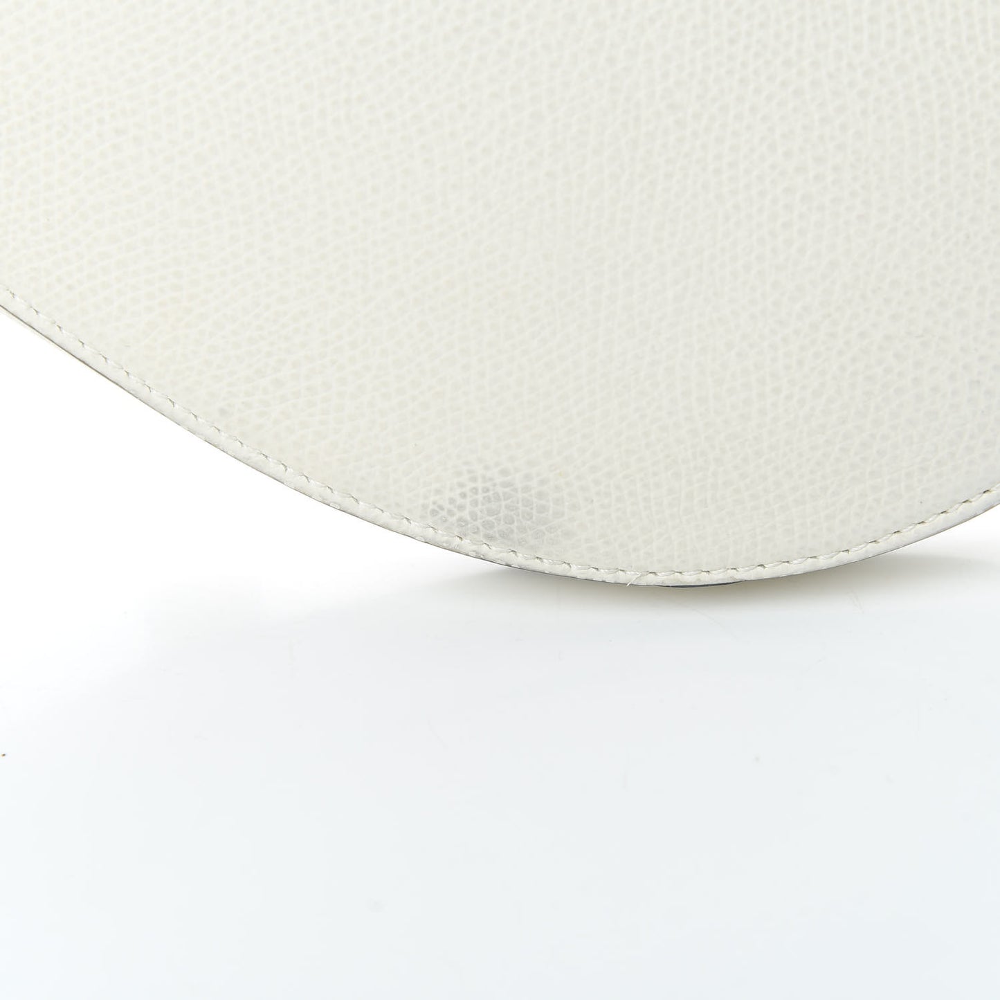 Grained Calfskin Saddle Bag White