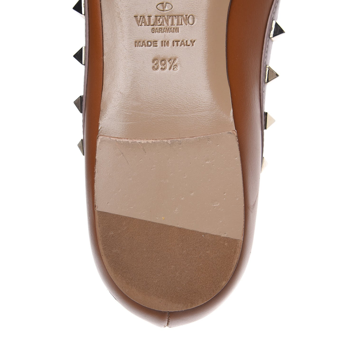 Nappa Rockstud Ballerina Flats 39.5 Light Cuir Poudre