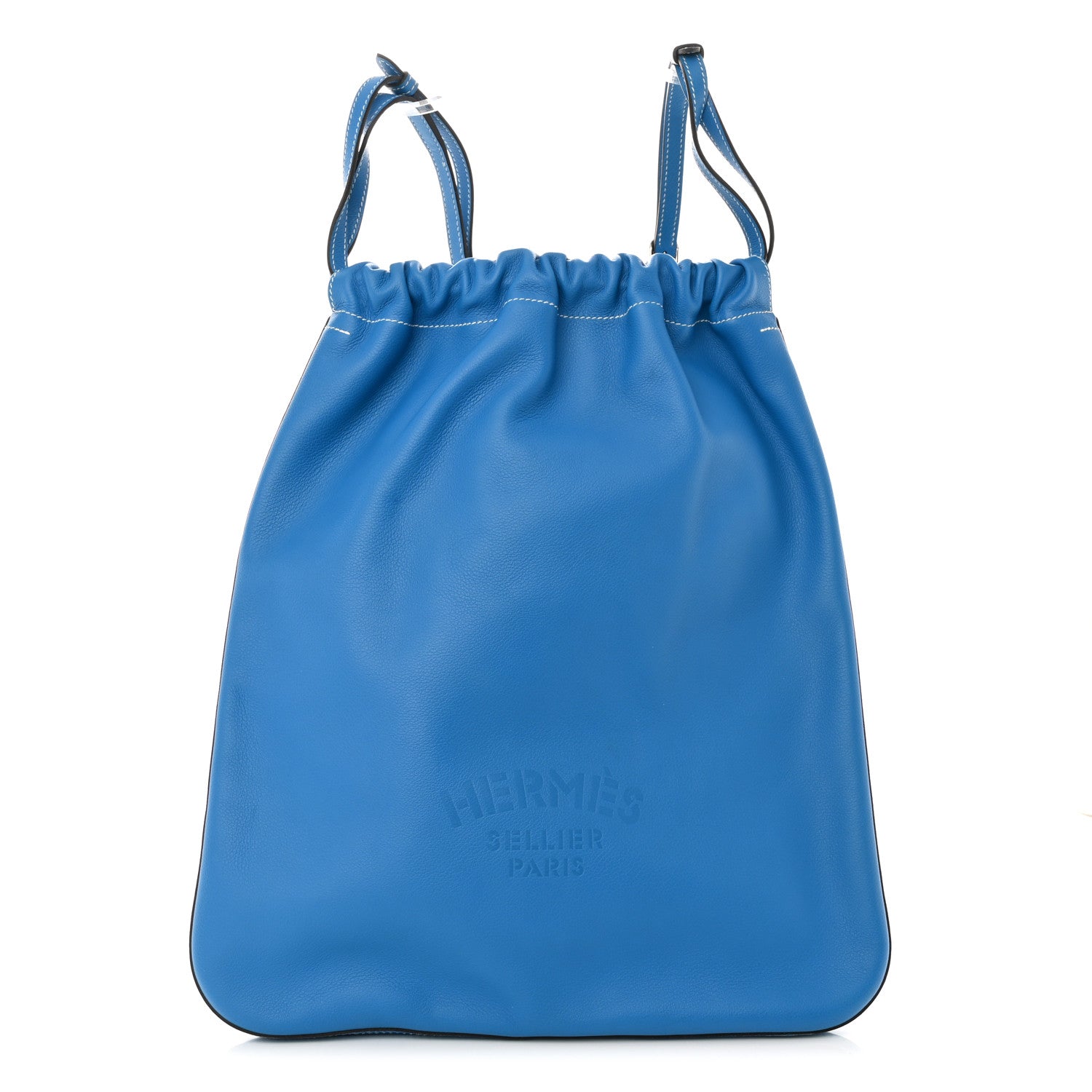 Hermes Cheri Calfskin Bridado Backpack Bleu Hydra 1 of 10